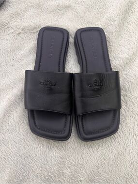 Coach Black Slide Sandals. size 6.5B